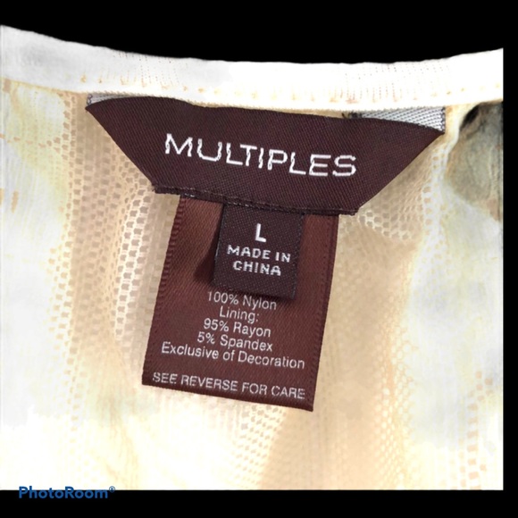 Gorgeous Sheer Lace‎ Fringe Blouse by Multiples Sz L - Picture 5 of 5
